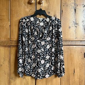 Joie Floral 100% Silk Long Sleeved Top, S